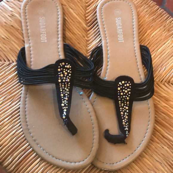 Sugarfoot 10B black sandals - Picture 1 of 4